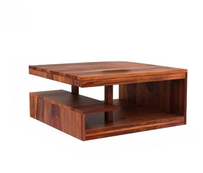 Madwoodk Sheesham Wood Coffee Table  In Honey Oak Finish For Office & Home Furniture