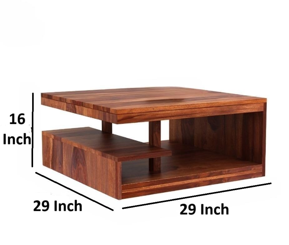 Madwoodk Sheesham Wood Coffee Table  In Honey Oak Finish For Office & Home Furniture