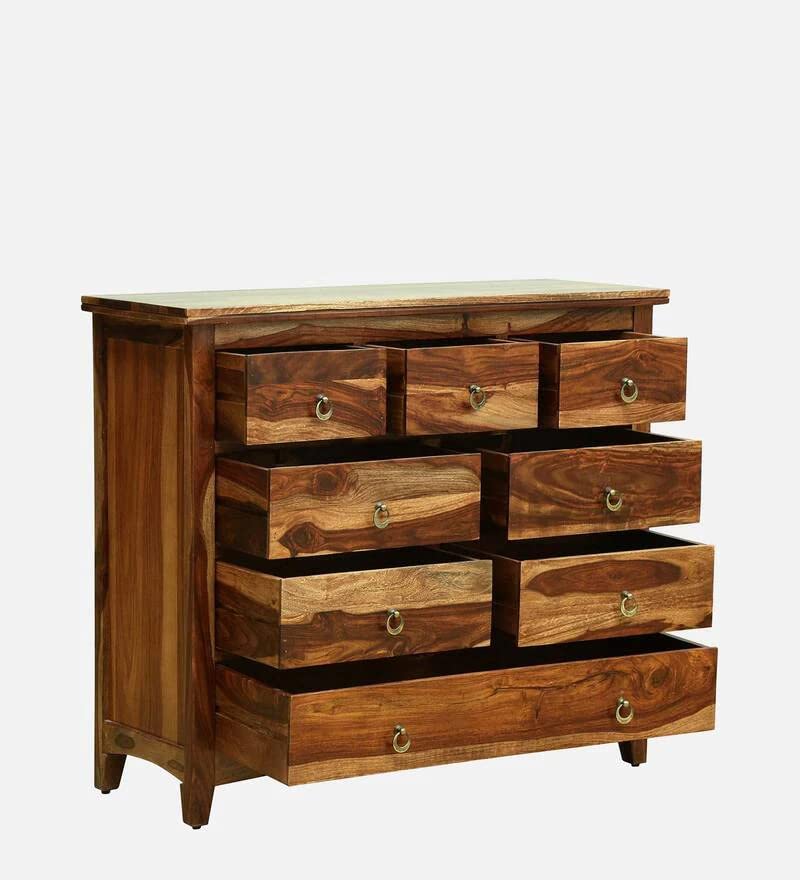 Madwoodk Sheesham Wood Chest Of Drawers In Natural Finish For Home Furniture