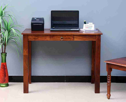 Madwoodk Sheesham Wood Office Table In Natural  Finish For Office & Home Furniture