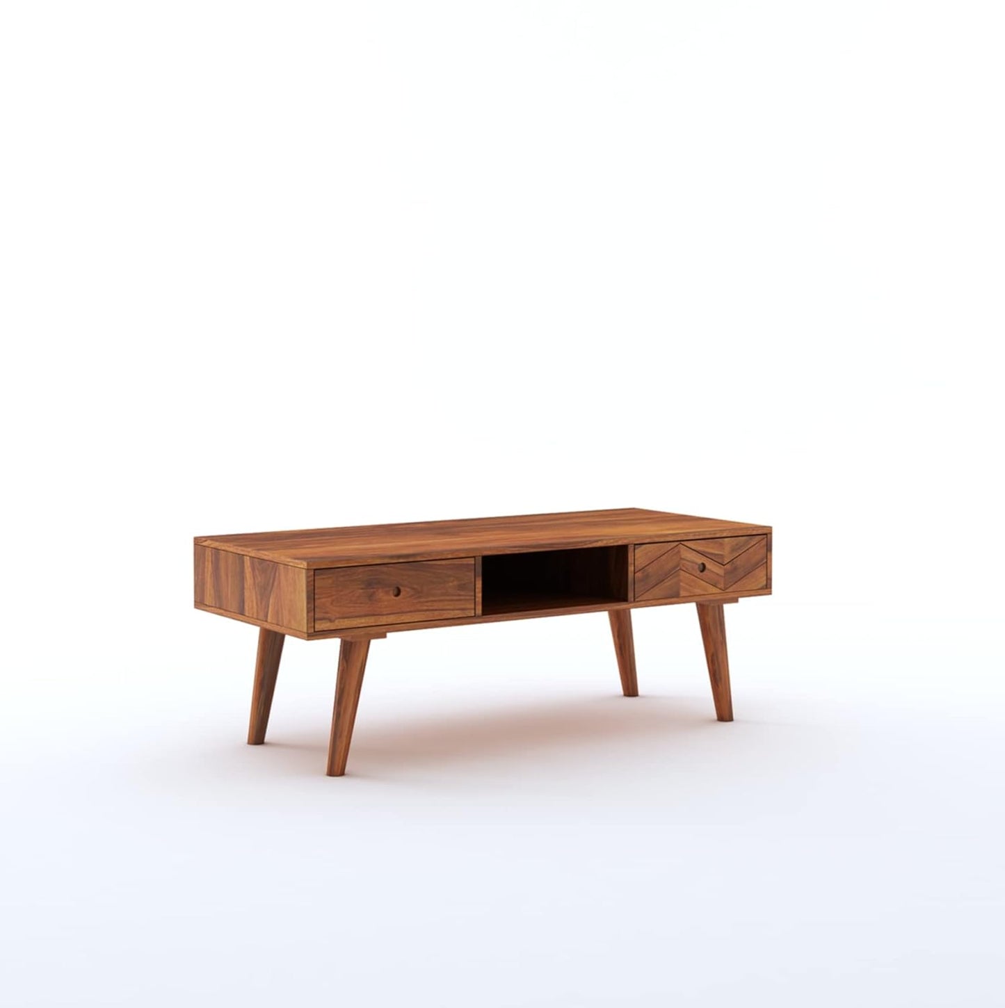 Madwoodk Sheesham Wood Coffee Table  In Honey Oak Finish For Office & Home Furniture