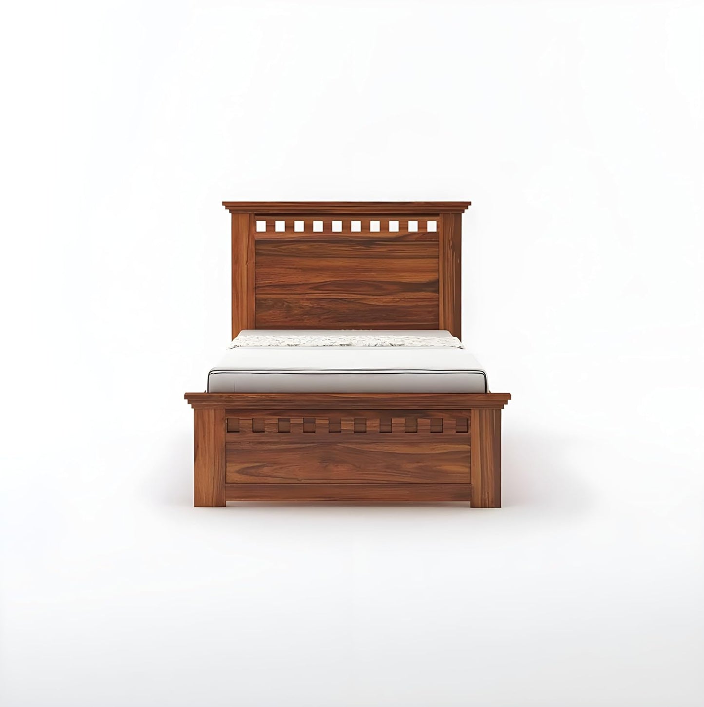 Madwoodk Sheesham Wood Single Bed In Natural Finish For Office & Home Furniture