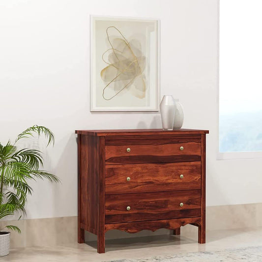 Madwoodk Sheesham Wood Chest Of Drawers In Honey Finish For Home Furniture