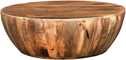 Madwoodk Mango Wood Coffee Table  In Natural Finish For Office & Home Furniture