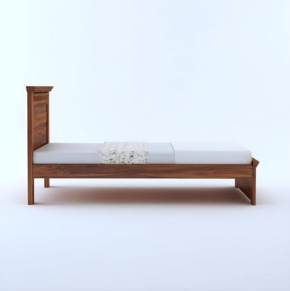 Madwoodk Sheesham Wood Single Bed In Natural Finish For Office & Home Furniture