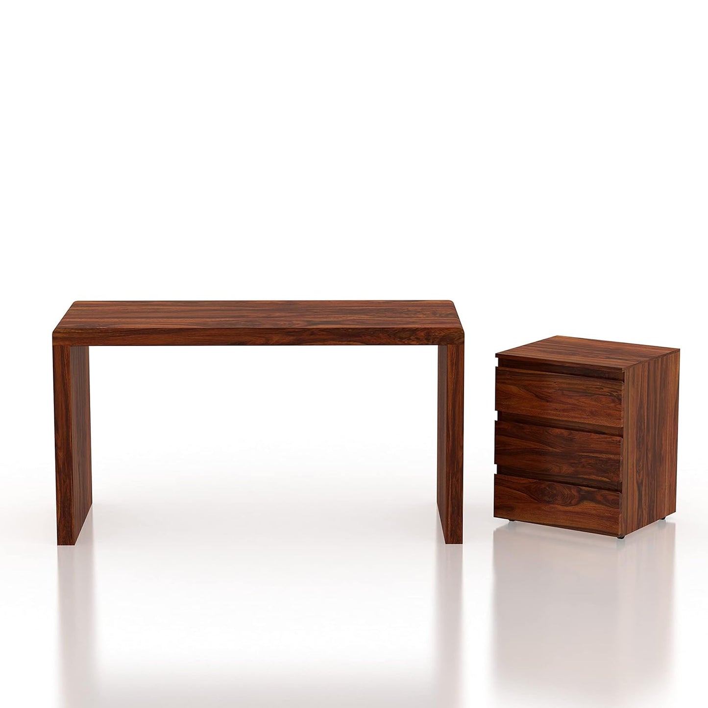 Madwoodk Sheesham Wood Office Table In Honey Oak Finish For Office & Home Furniture