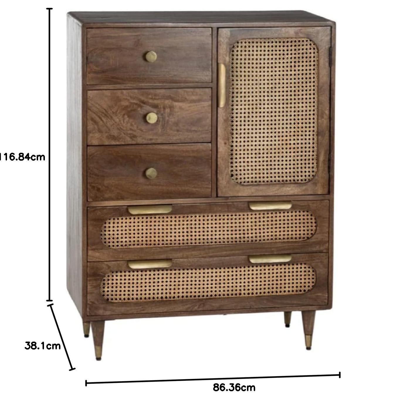 Madwoodk Sheesham Wood Chest Of Drawers In Walnut Finish For Home Furniture