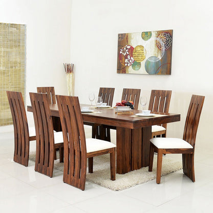 Madwoodk Sheesham Wood 8 Seater Dining Set  In Honey Oak Finish For Home Furniture