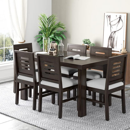 Madwoodk Sheesham Wood 6 Seater Dining Set In Walnut Finish For Home & hotel Furniture