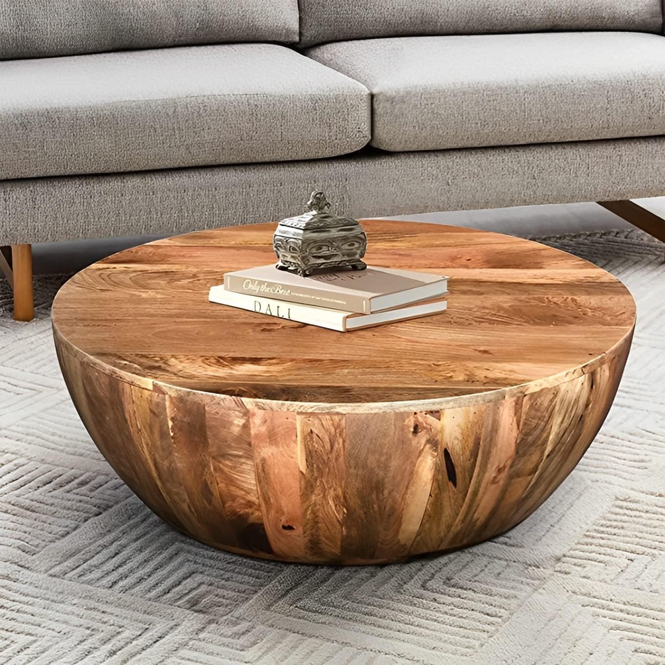 Madwoodk Mango Wood Coffee Table  In Natural Finish For Office & Home Furniture