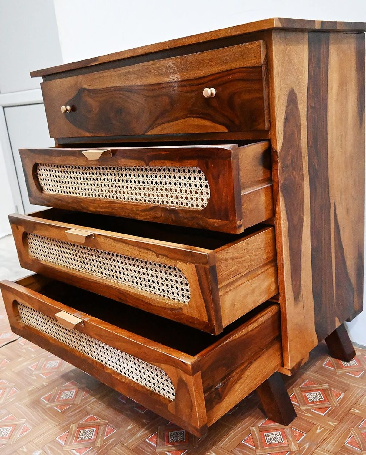 Madwoodk Sheesham Wood Chest Of Drawers In Natural Finish For Home Furniture